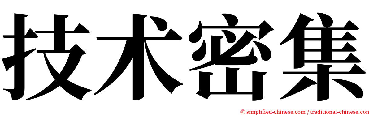 技术密集 serif font