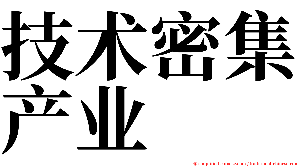 技术密集产业 serif font