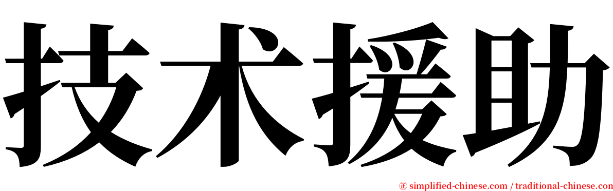 技术援助 serif font