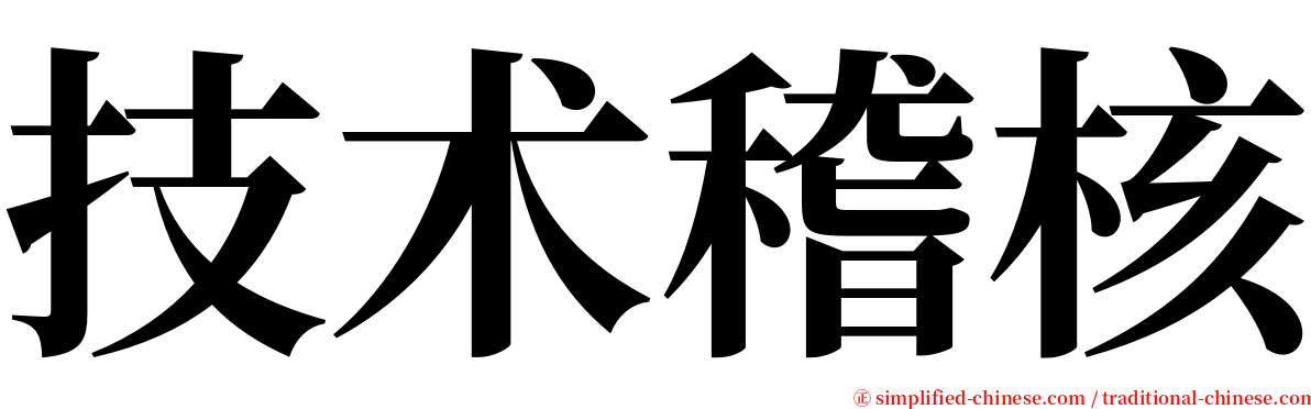 技术稽核 serif font
