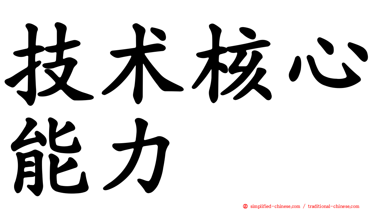 技术核心能力
