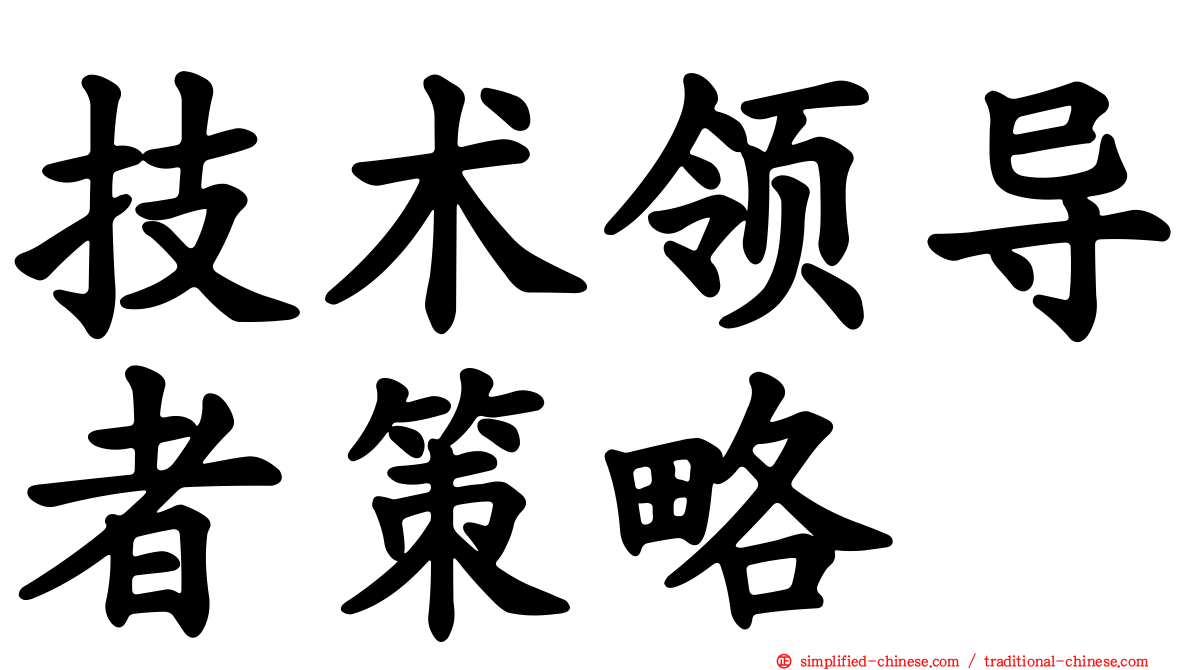 技术领导者策略