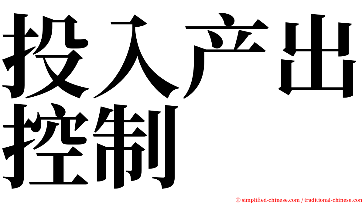 投入产出控制 serif font