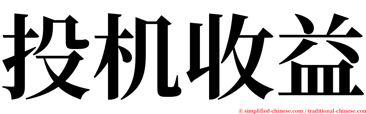 投机收益 serif font