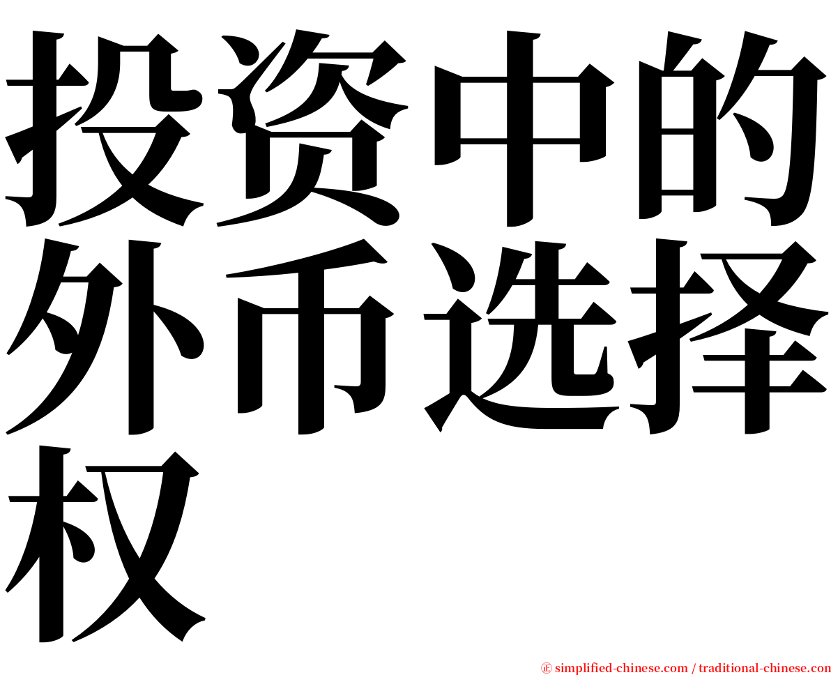 投资中的外币选择权 serif font