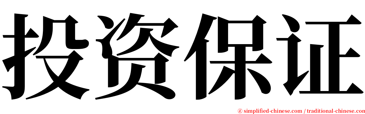 投资保证 serif font