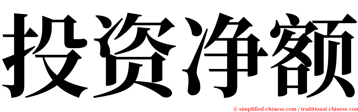 投资净额 serif font