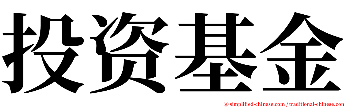 投资基金 serif font