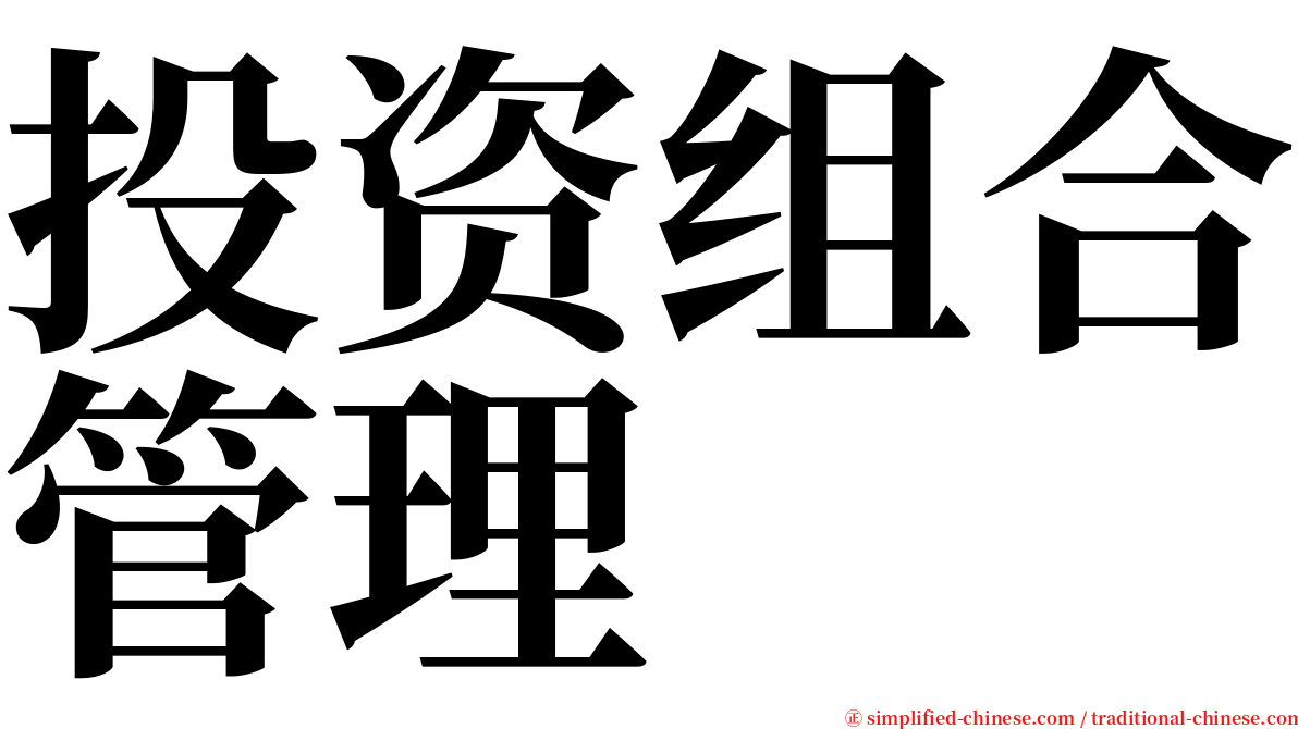投资组合管理 serif font