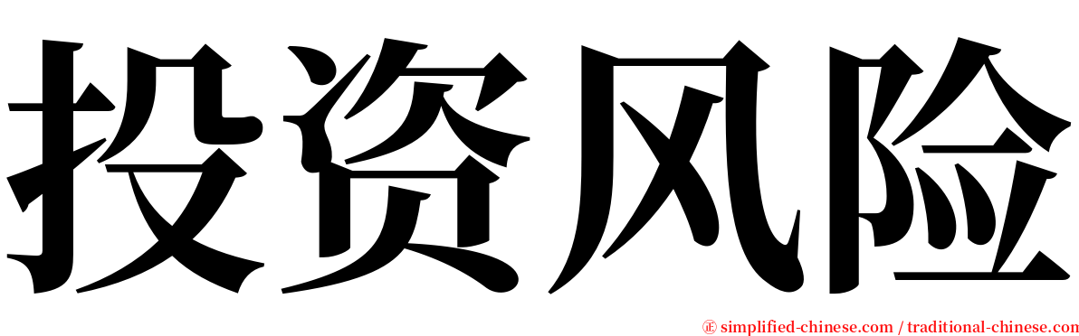 投资风险 serif font