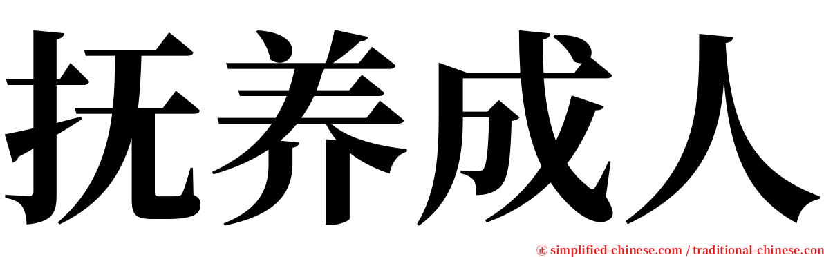 抚养成人 serif font