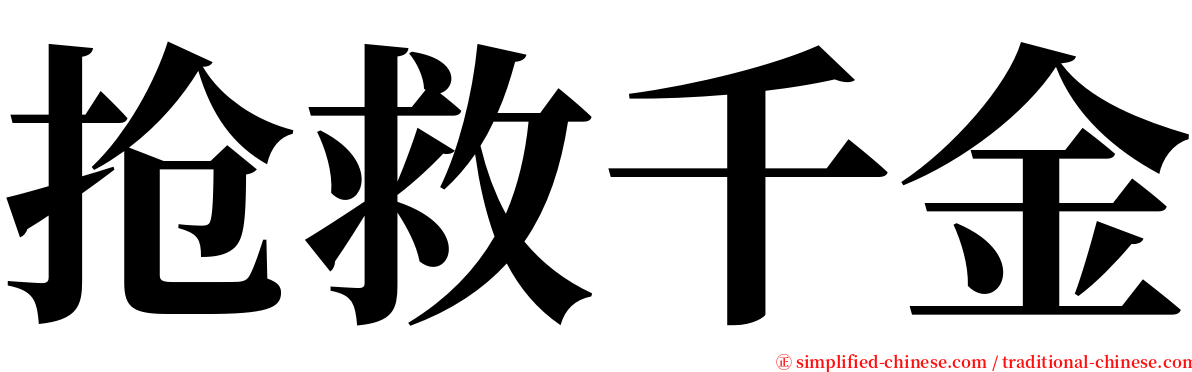 抢救千金 serif font