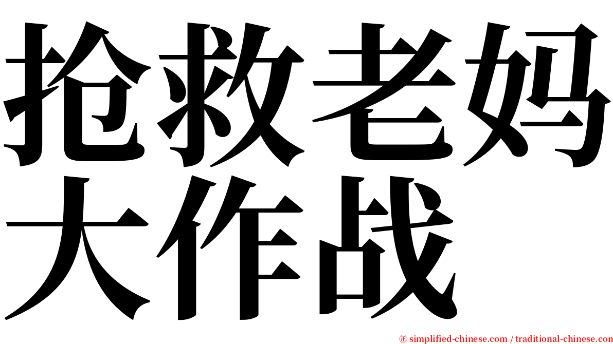 抢救老妈大作战 serif font