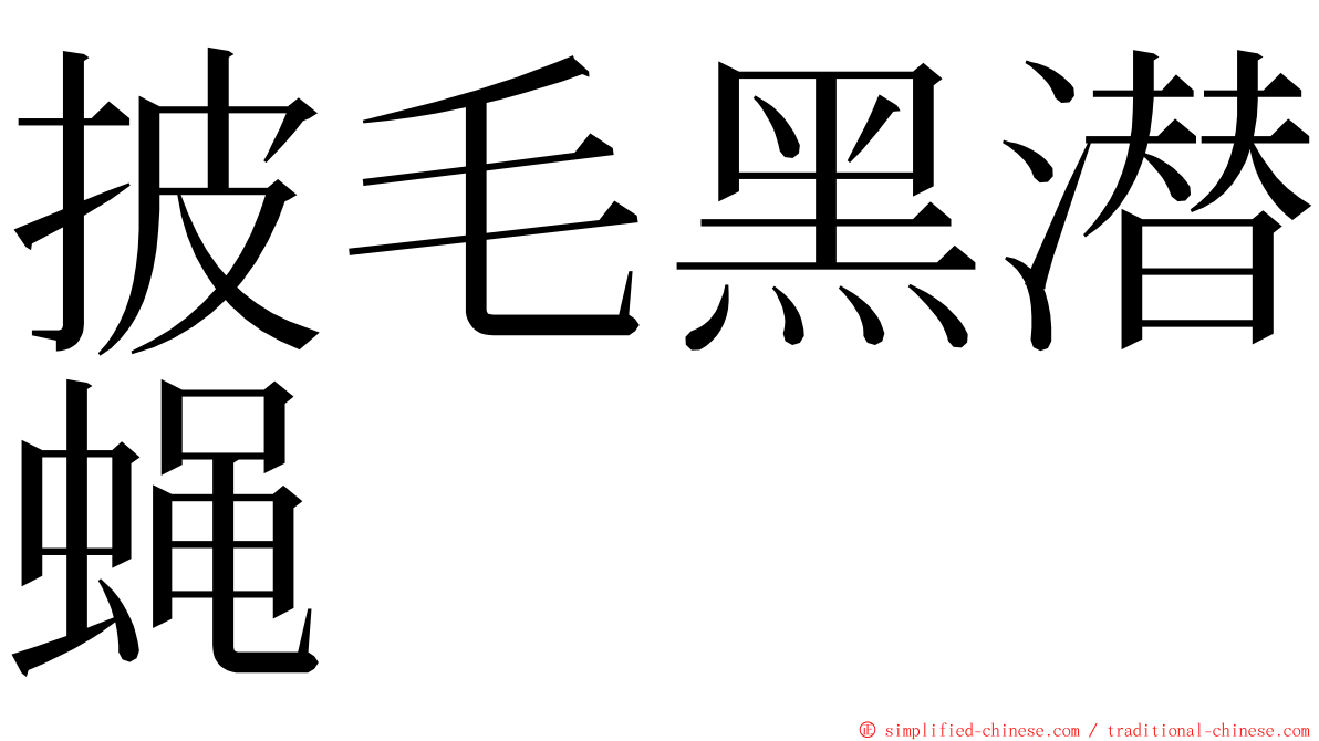 披毛黑潜蝇 ming font
