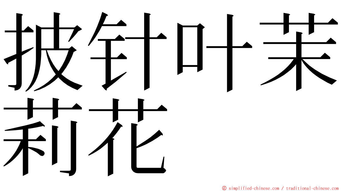 披针叶茉莉花 ming font