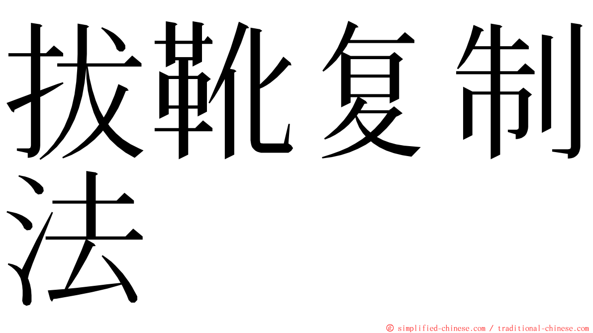拔靴复制法 ming font