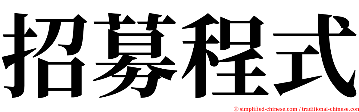 招募程式 serif font