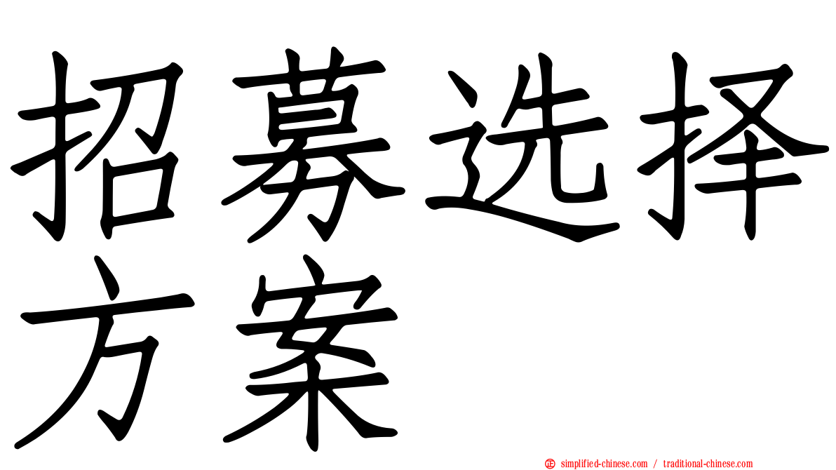 招募选择方案