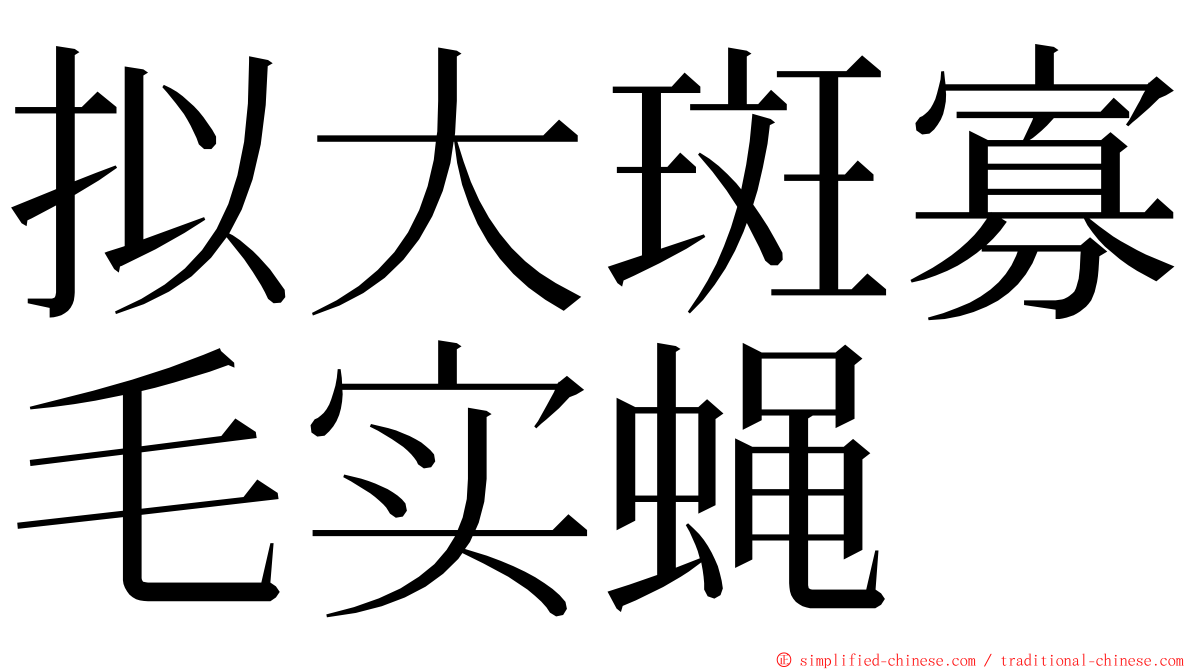 拟大斑寡毛实蝇 ming font