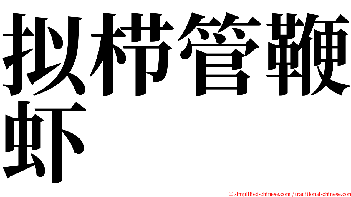 拟栉管鞭虾 serif font