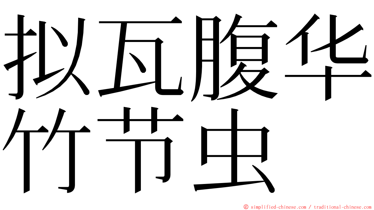 拟瓦腹华竹节虫 ming font