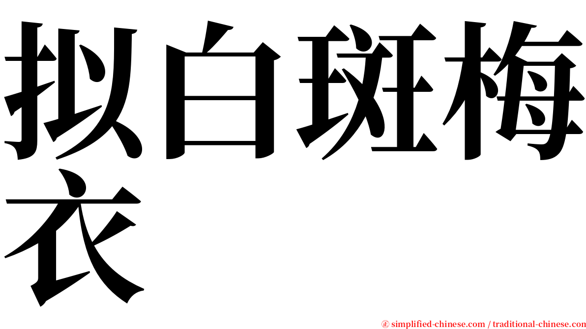 拟白斑梅衣 serif font