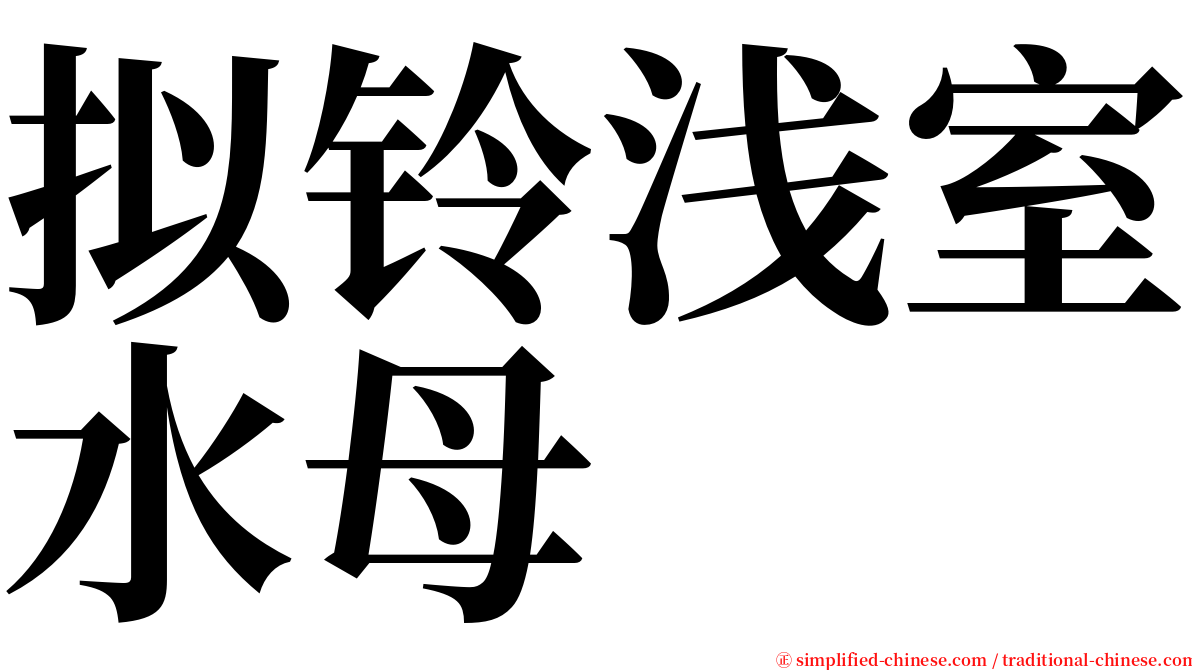 拟铃浅室水母 serif font