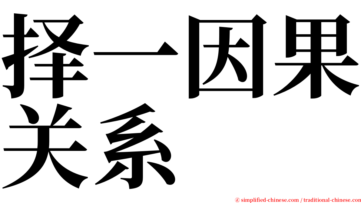 择一因果关系 serif font