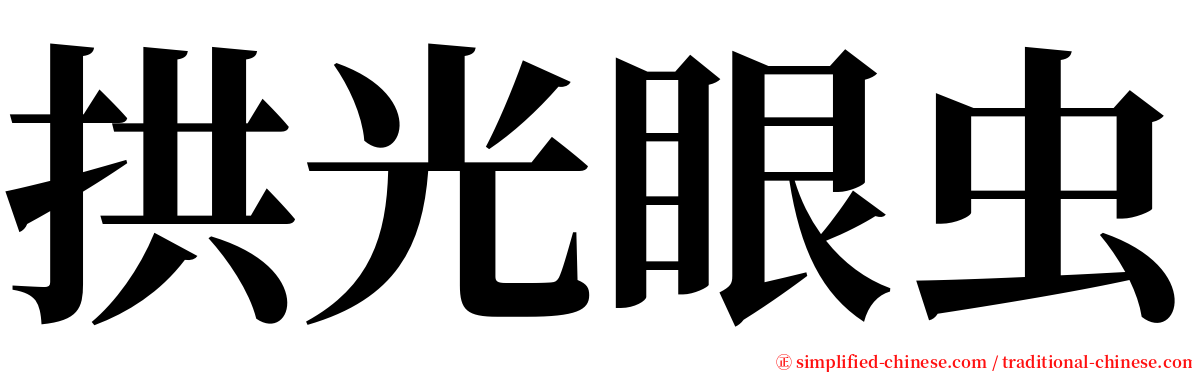 拱光眼虫 serif font