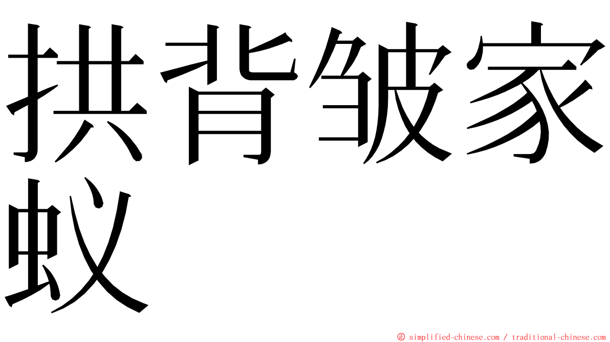 拱背皱家蚁 ming font