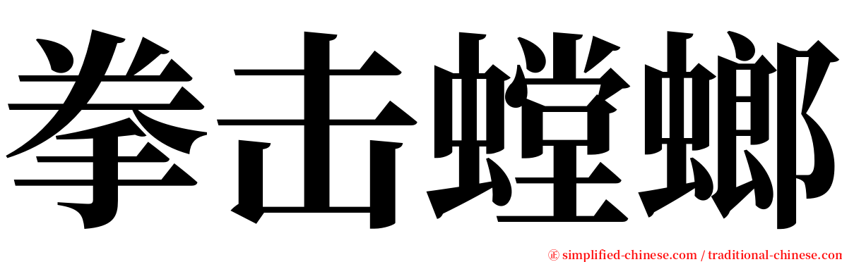 拳击螳螂 serif font