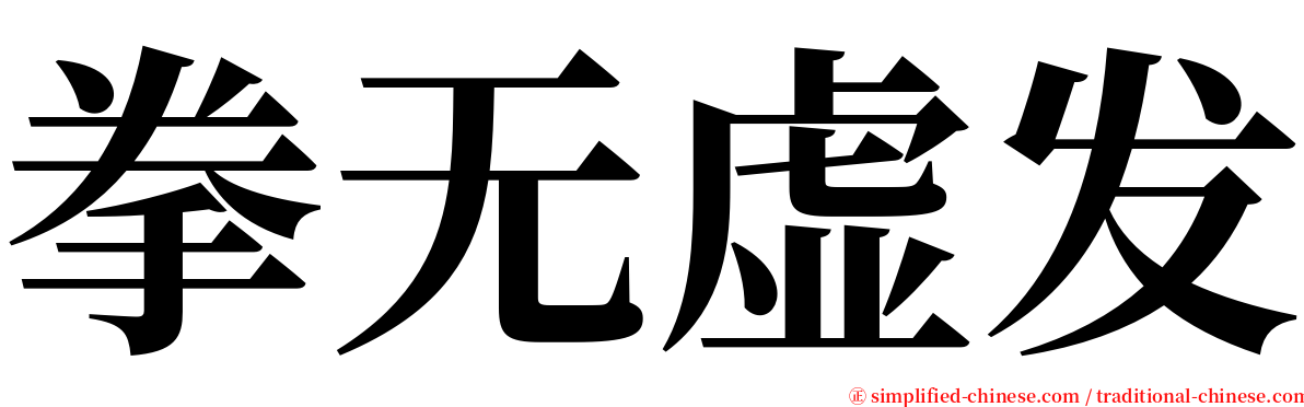 拳无虚发 serif font