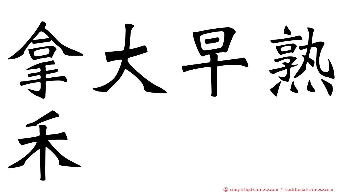 拿大早熟禾