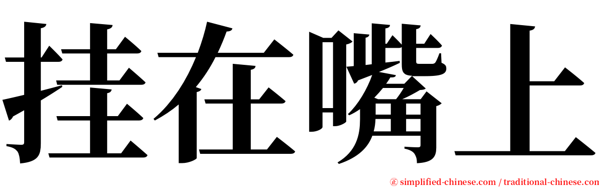 挂在嘴上 serif font
