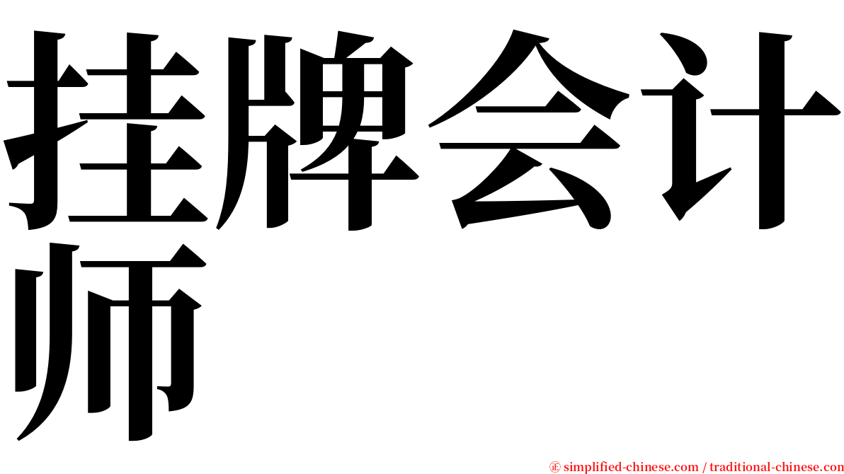 挂牌会计师 serif font