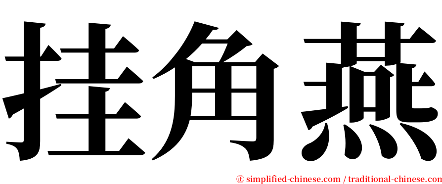 挂角燕 serif font