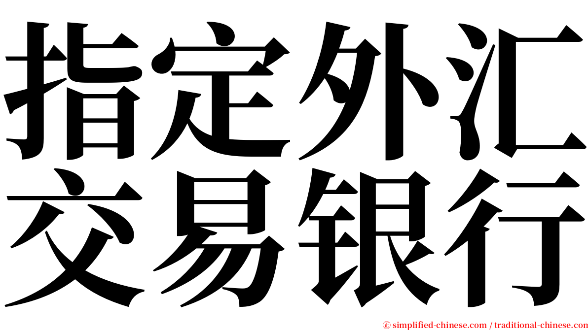 指定外汇交易银行 serif font