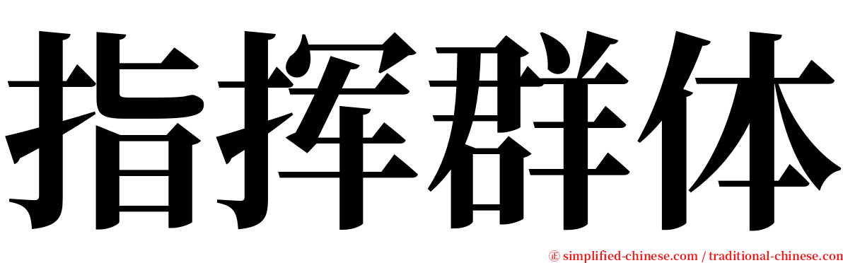 指挥群体 serif font