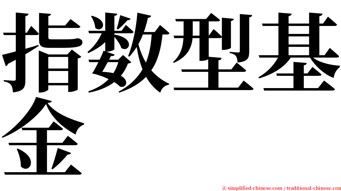 指数型基金 serif font
