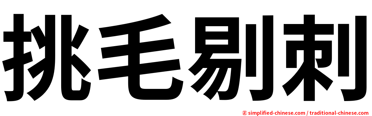 挑毛剔刺
