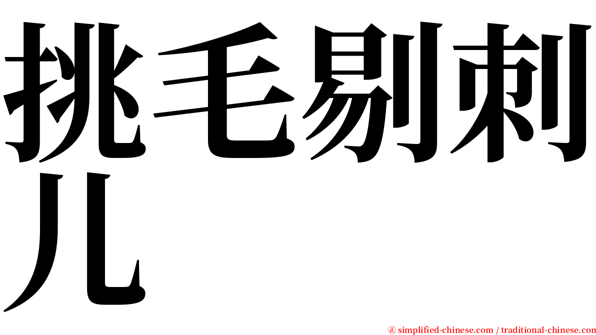 挑毛剔刺儿 serif font