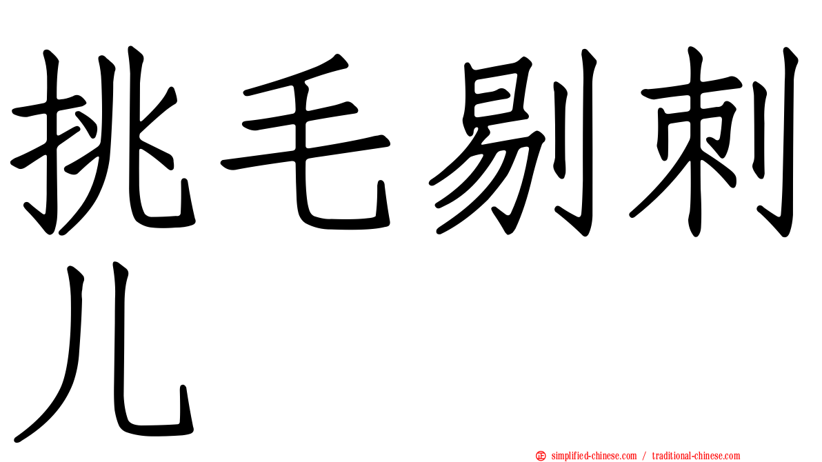 挑毛剔刺儿