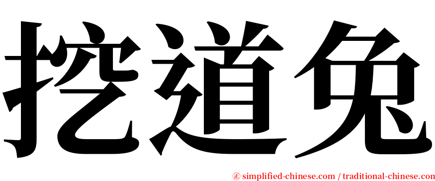 挖道兔 serif font