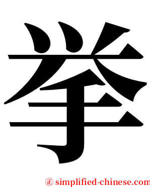 挙 serif font