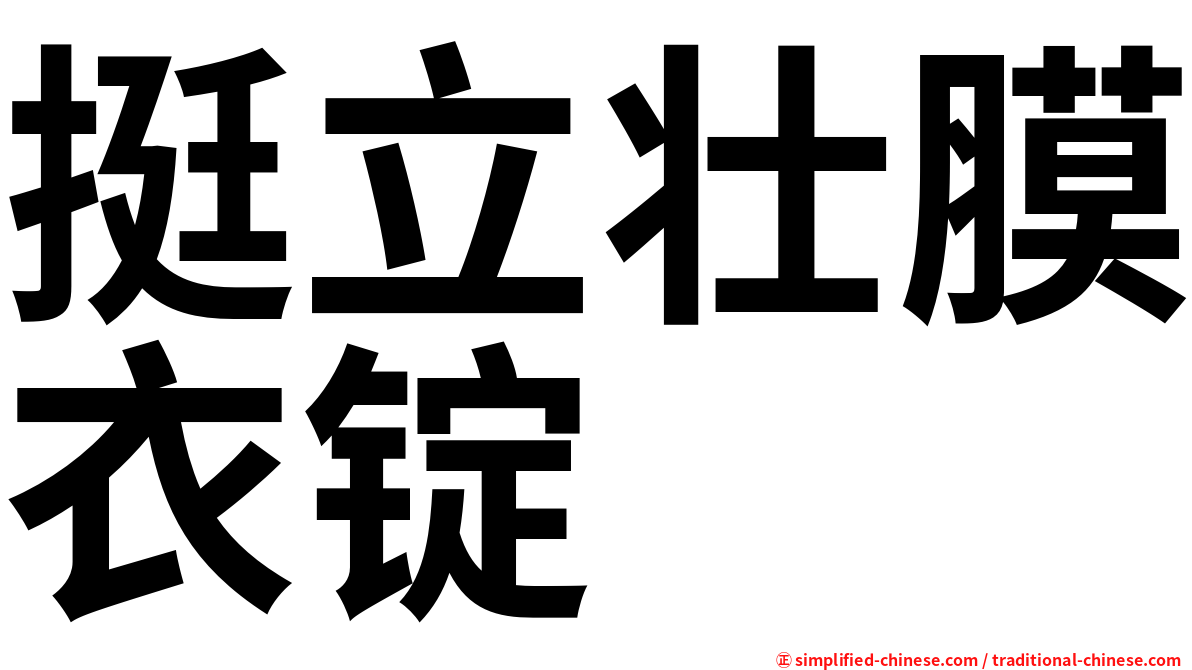 挺立壮膜衣锭