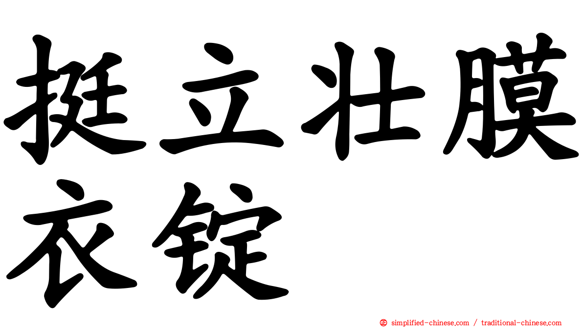 挺立壮膜衣锭