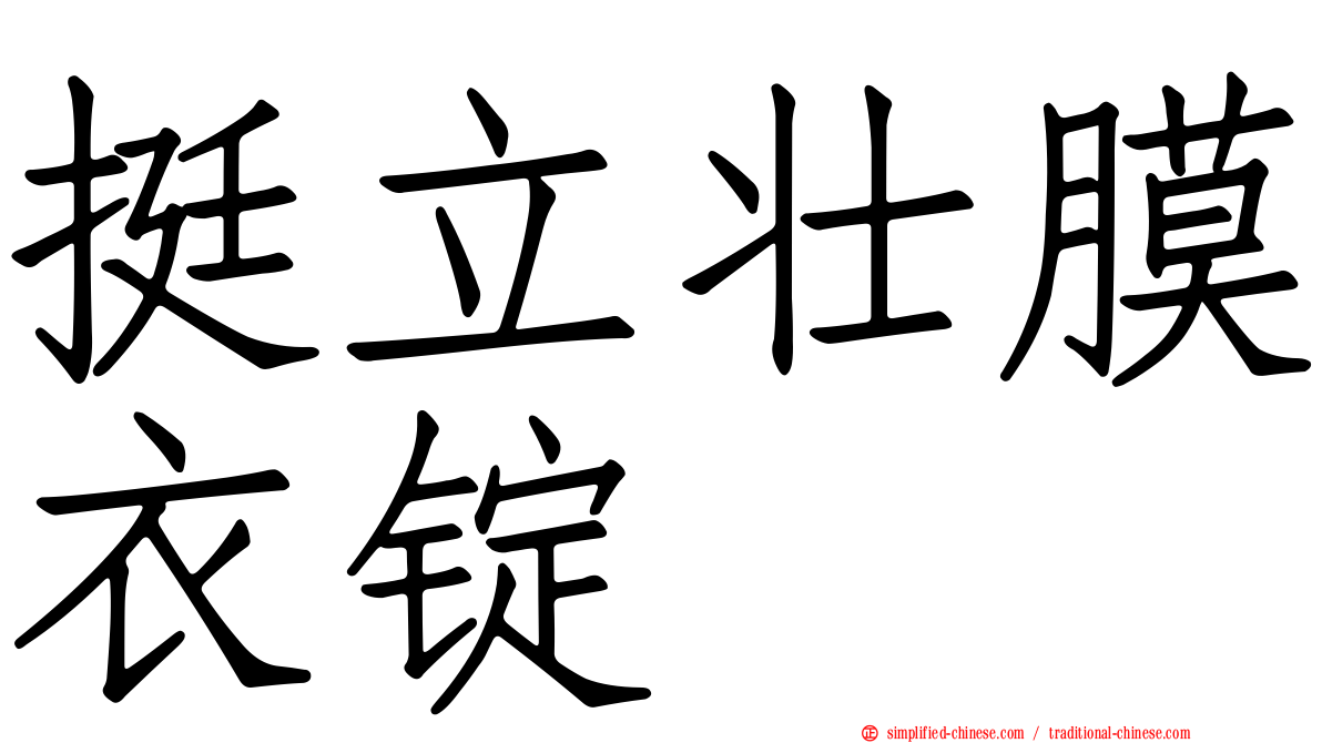 挺立壮膜衣锭