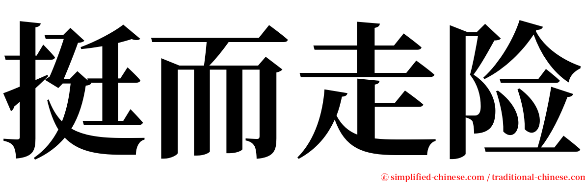 挺而走险 serif font