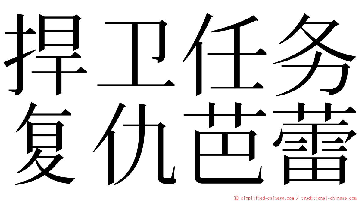 捍卫任务复仇芭蕾 ming font