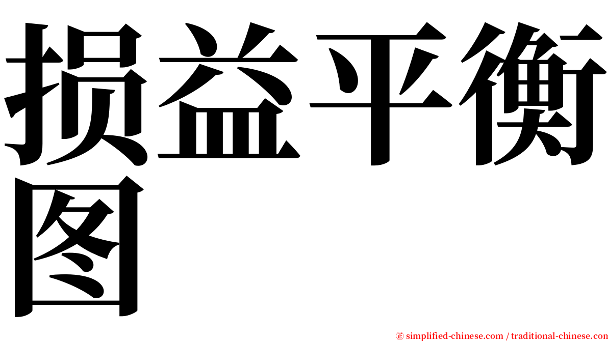 损益平衡图 serif font